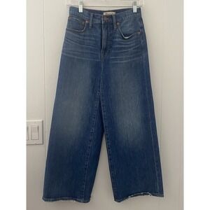 Madewell the perfect vintage wide-leg crop jeans light‎ blue size 24